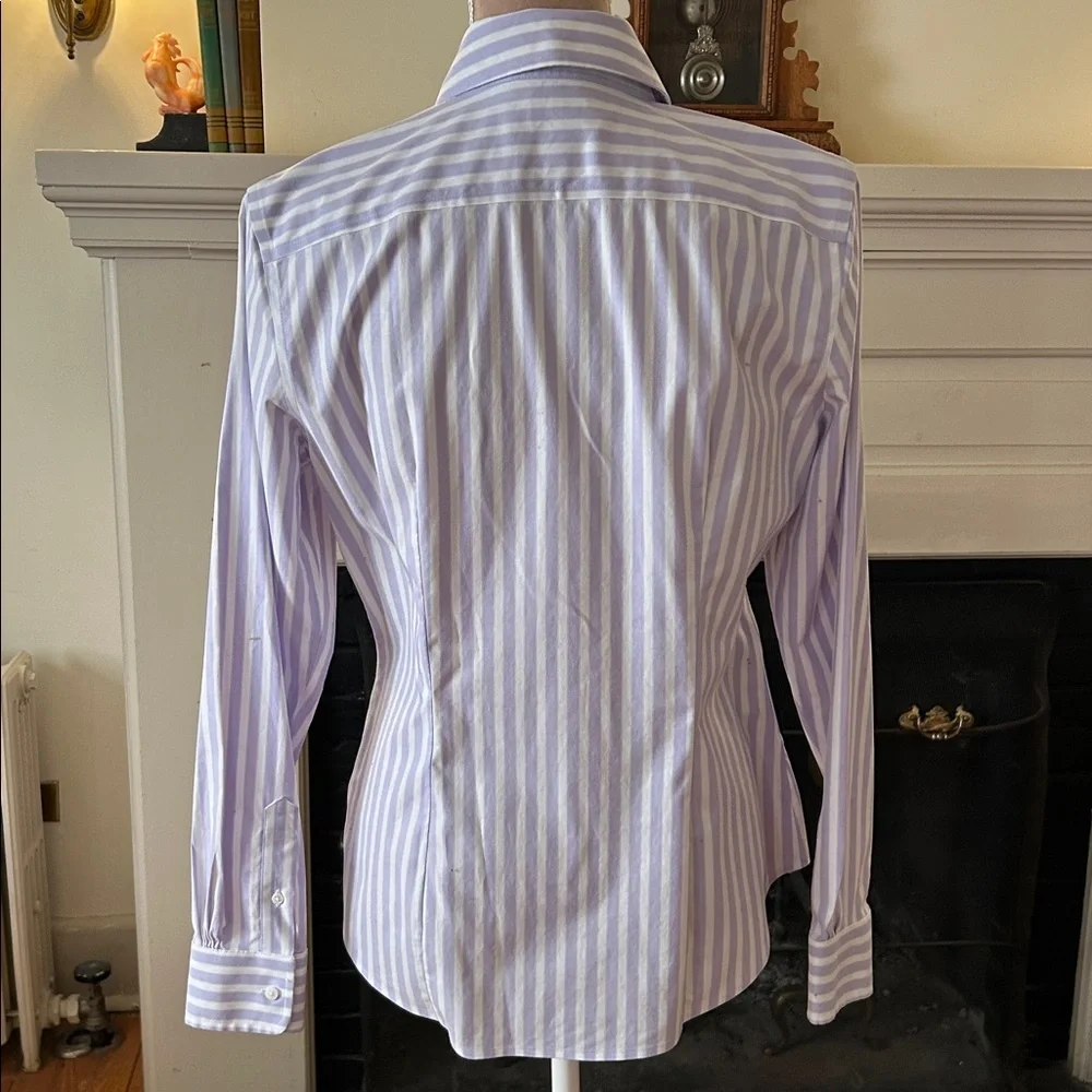 Brooks Brothers Lavender and White Striped Fitted Shirt - Picture 2 of 6